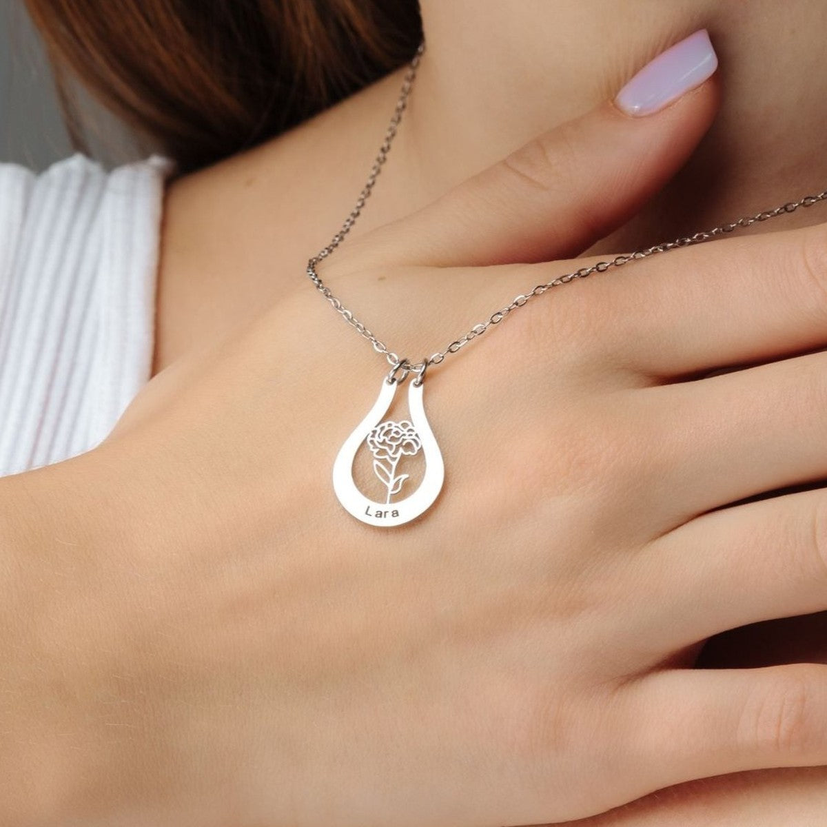 Custom Name & Birth Flower Necklace – Personalized Jewelry for Women - Custom Name Necklace - Personalized Gift - Birthday Gifts for Her - Custom Necklace Necklace Brother & Sisters