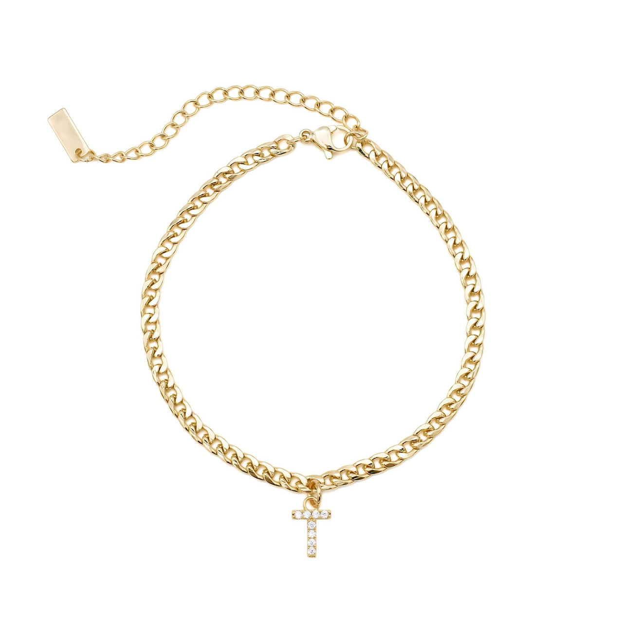 Gold Initial Anklet - Ankle Bracelet - Anklet for Women - Gold Leg Bracelet Anklet T Brother & Sisters