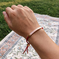 Thumbnail for Stoffarmband — getragen, echte Größe, Roségold | SKU: lamour-rg
