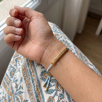 Thumbnail for Kordelarmband — getragen, echte Größe, Gold | SKU: leciel-g