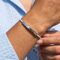 Thumbnail for Geflochtenes armband — Nahaufnahme der Details, Silber | SKU: leciel-wg