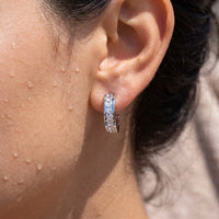 Thumbnail for Creolen silber — Nahaufnahme der Details, Silber | SKU: 22023999-rhodium