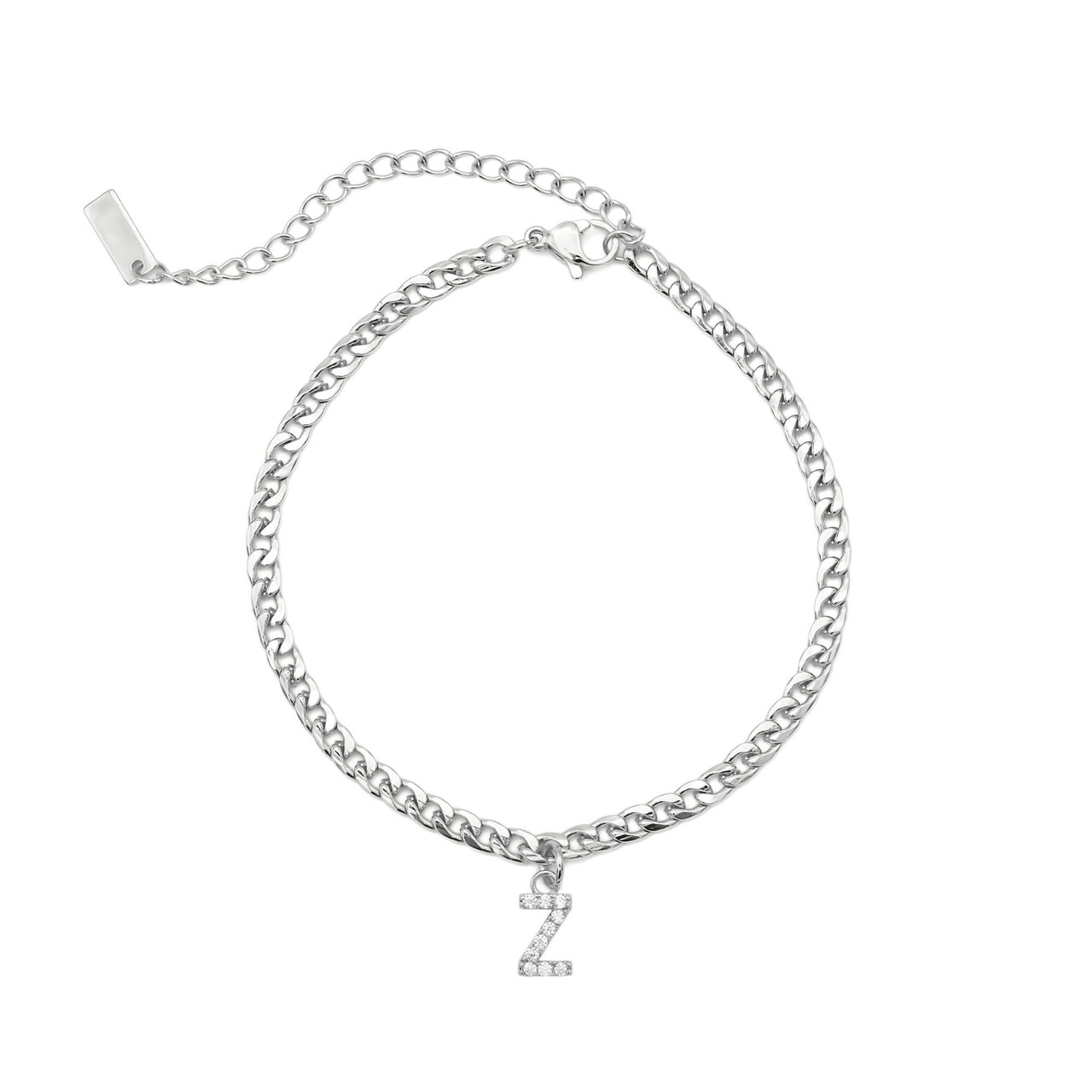 Silver Initial Anklet - Ankle Bracelet - Anklet for Women - Silver Leg Bracelet Anklet Z Brother & Sisters