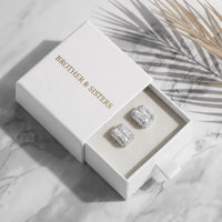Thumbnail for Ohrstecker rechteck — in der Geschenkbox, Silber | SKU: 22683128