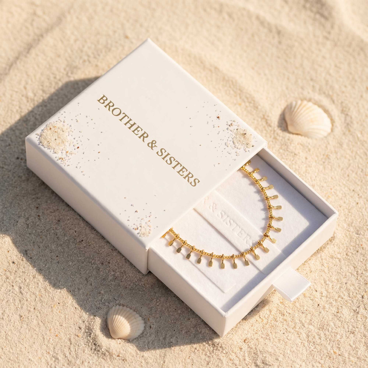 Capri Fußkettchen Gold mit Fransen