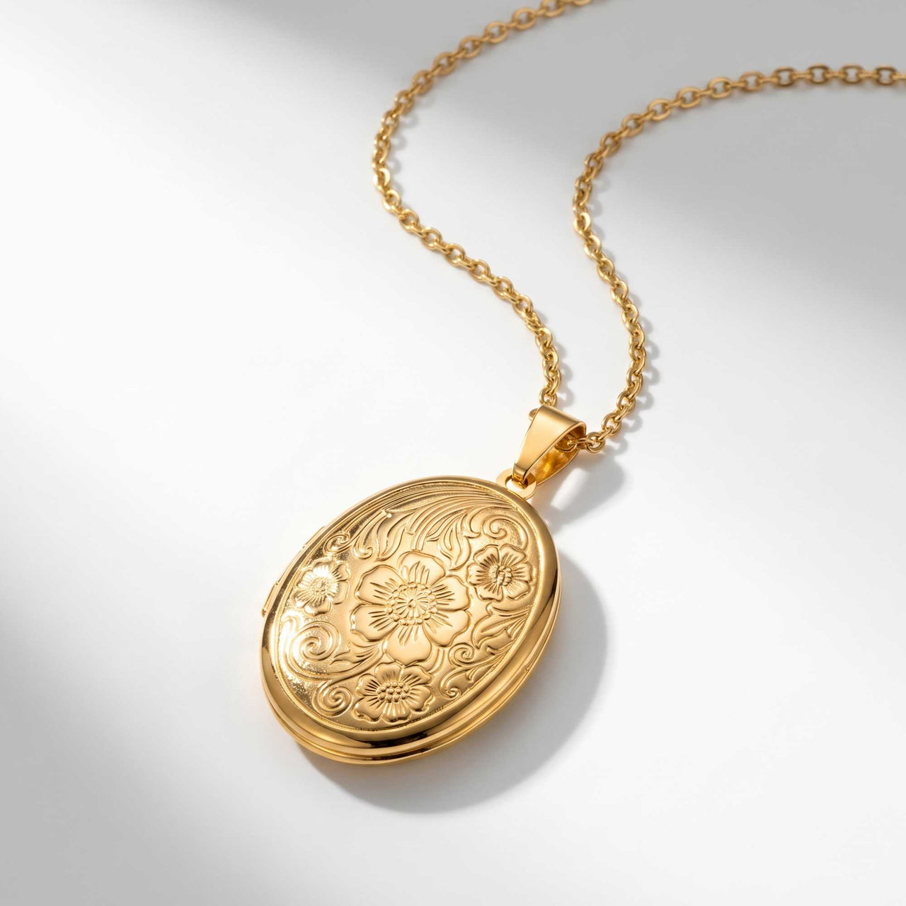 Florale Foto-Medaillon-Kette