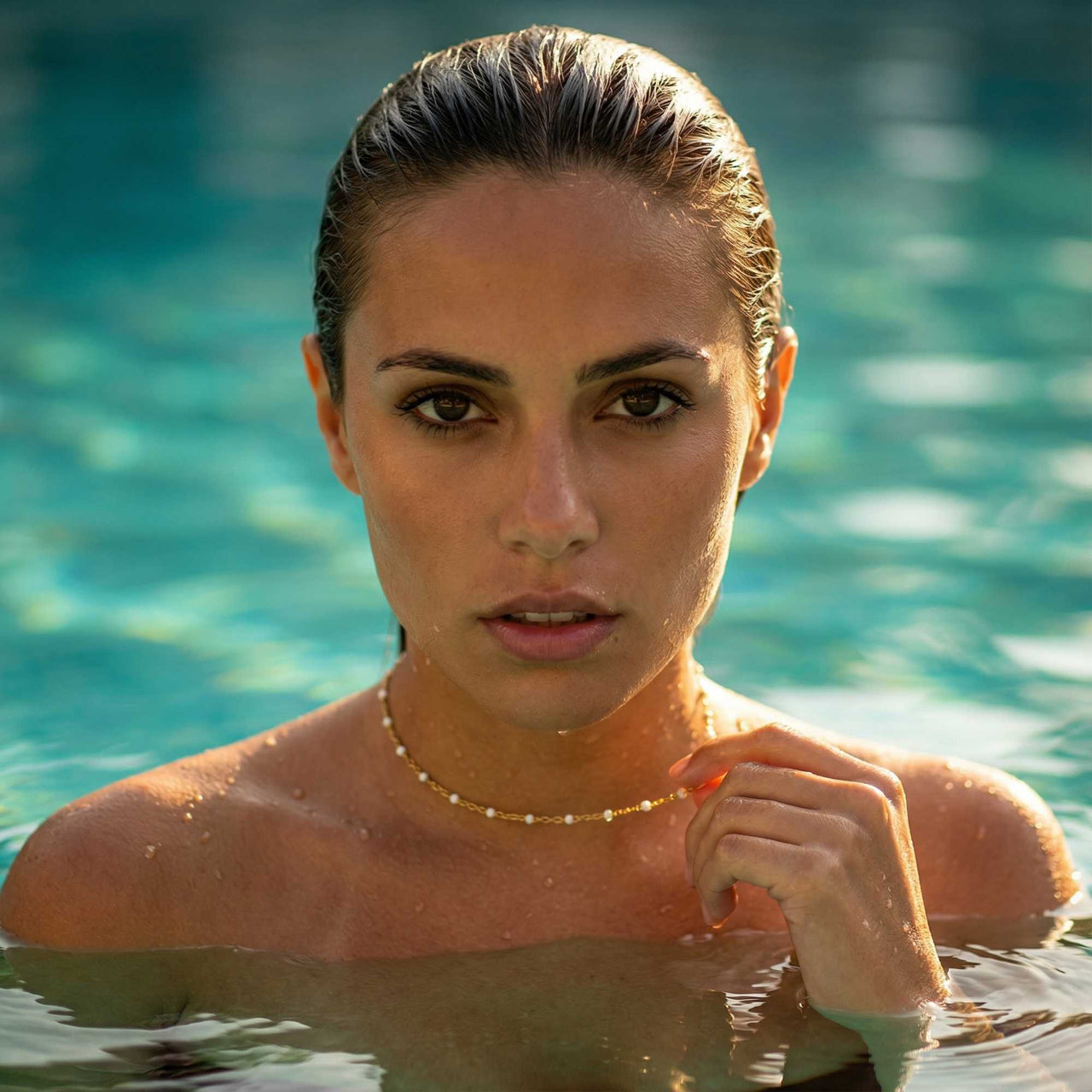 Weiße Perlen Choker