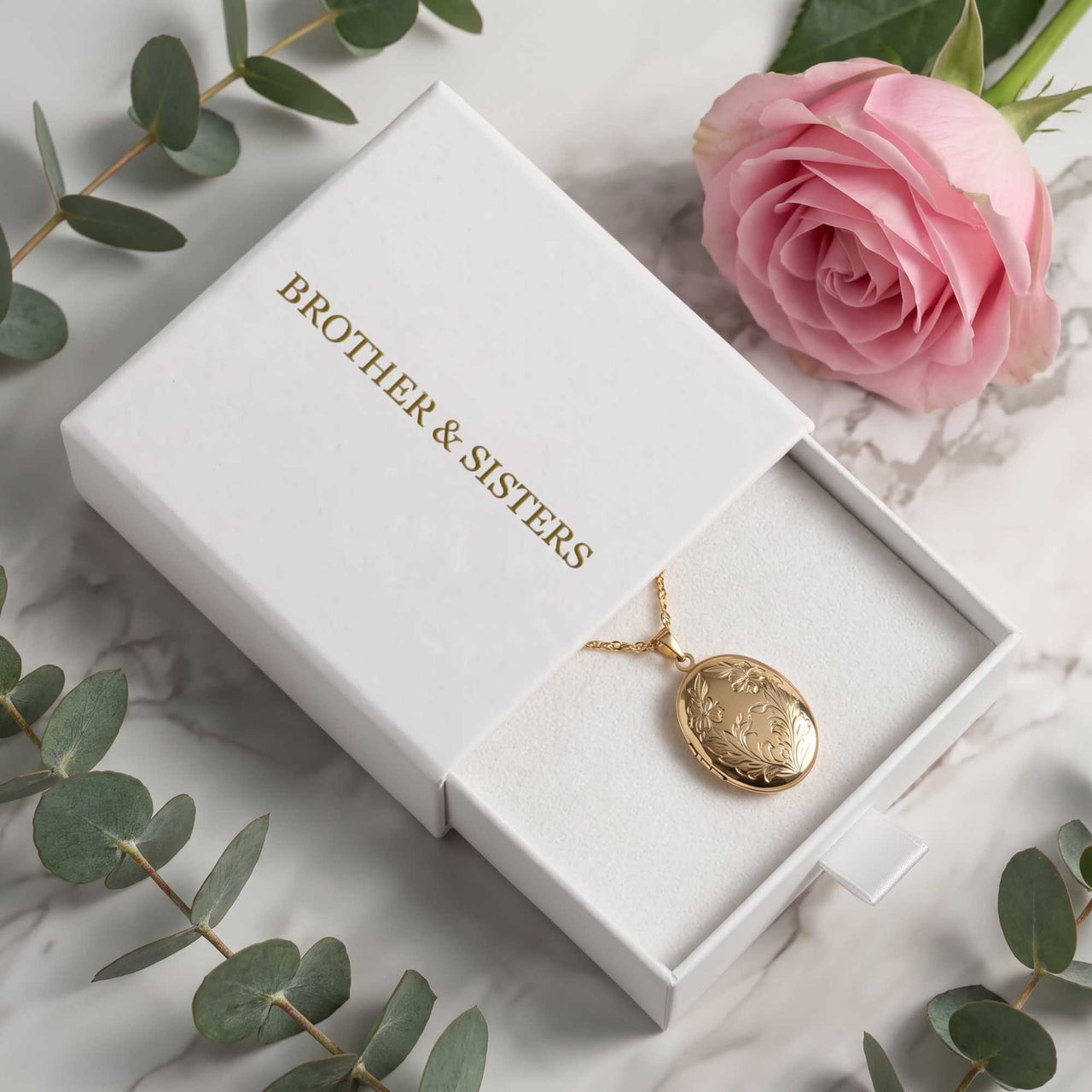 Florale Foto-Medaillon-Kette