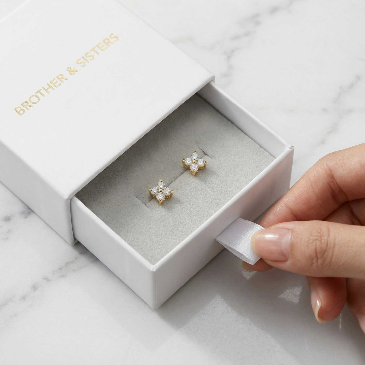 Kristall Blumen Ohrstecker