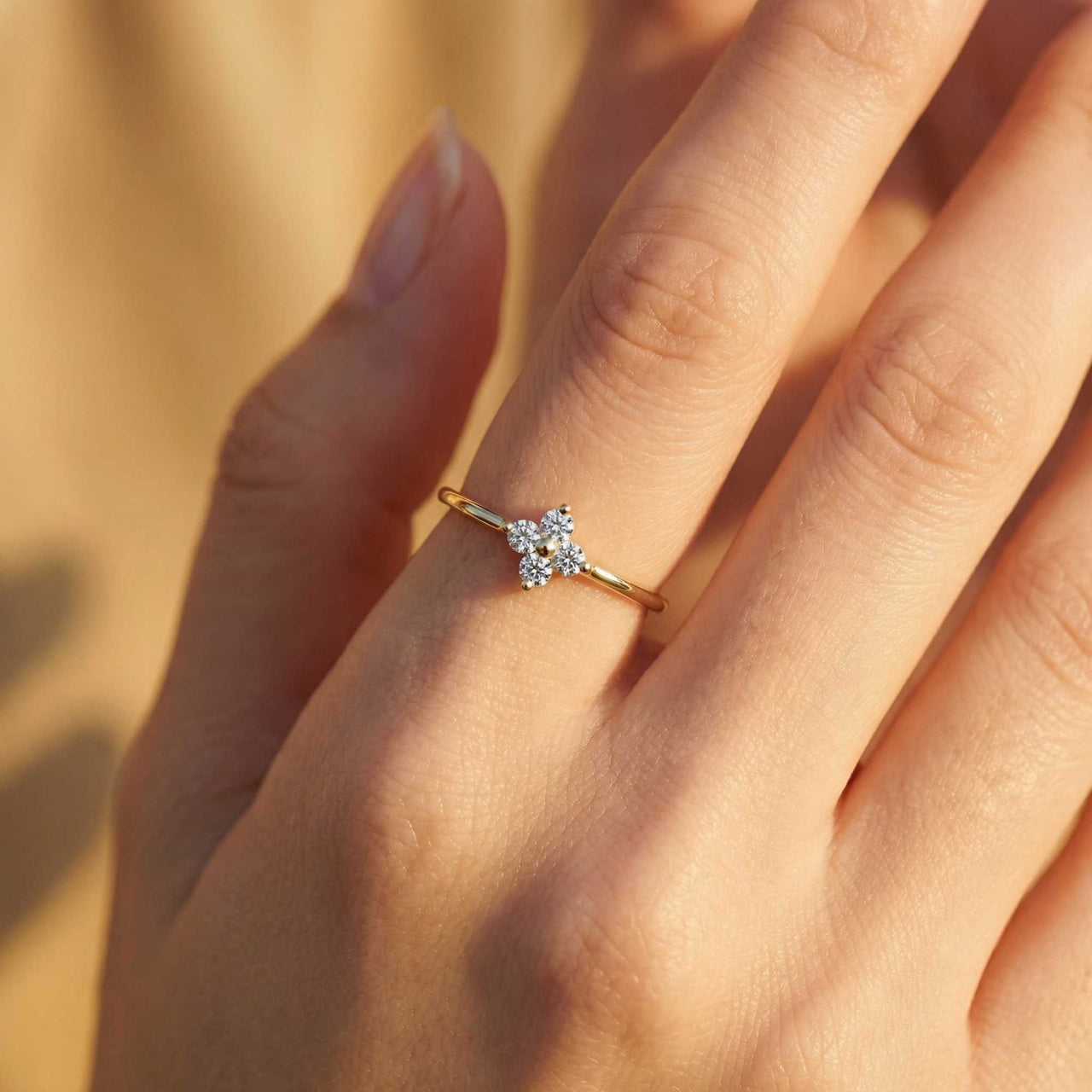 Kristall Blumen Ring