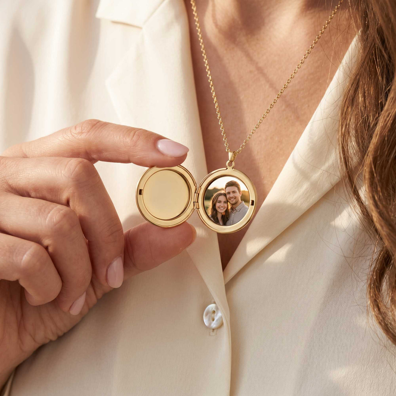 Runde Foto-Medaillon-Kette