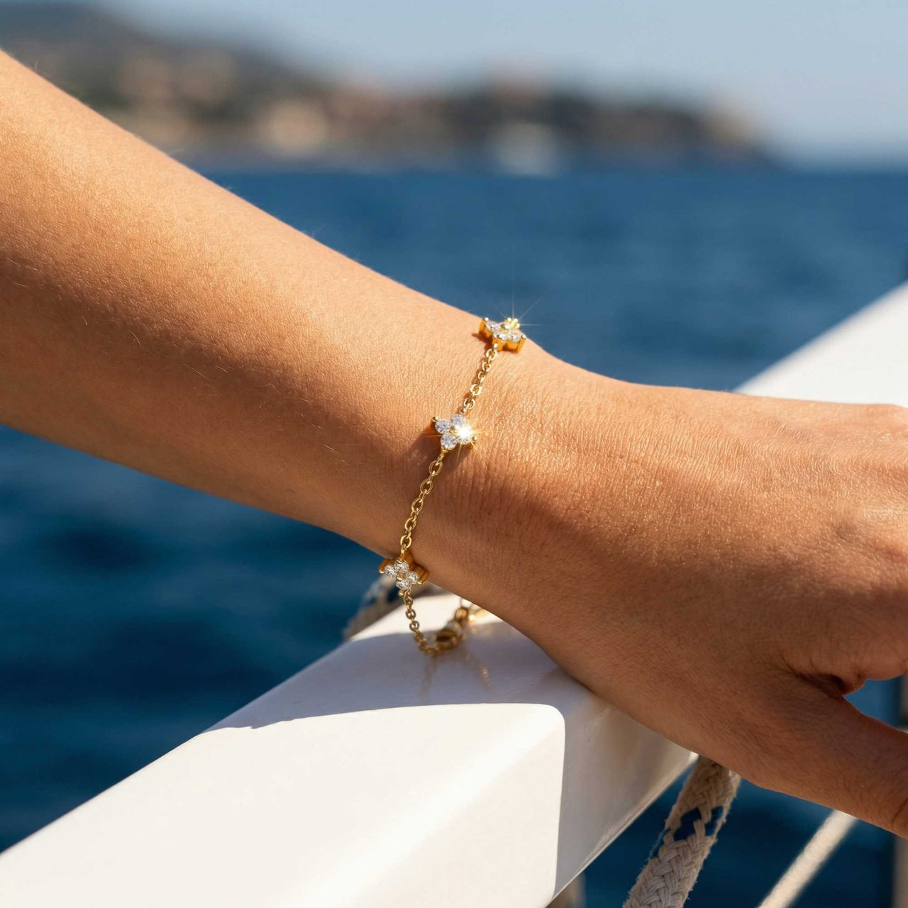 Kristall Blumen Armband