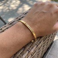 Thumbnail for Armband mit spruch — getragen, echte Größe, Gold | SKU: 2020s-g