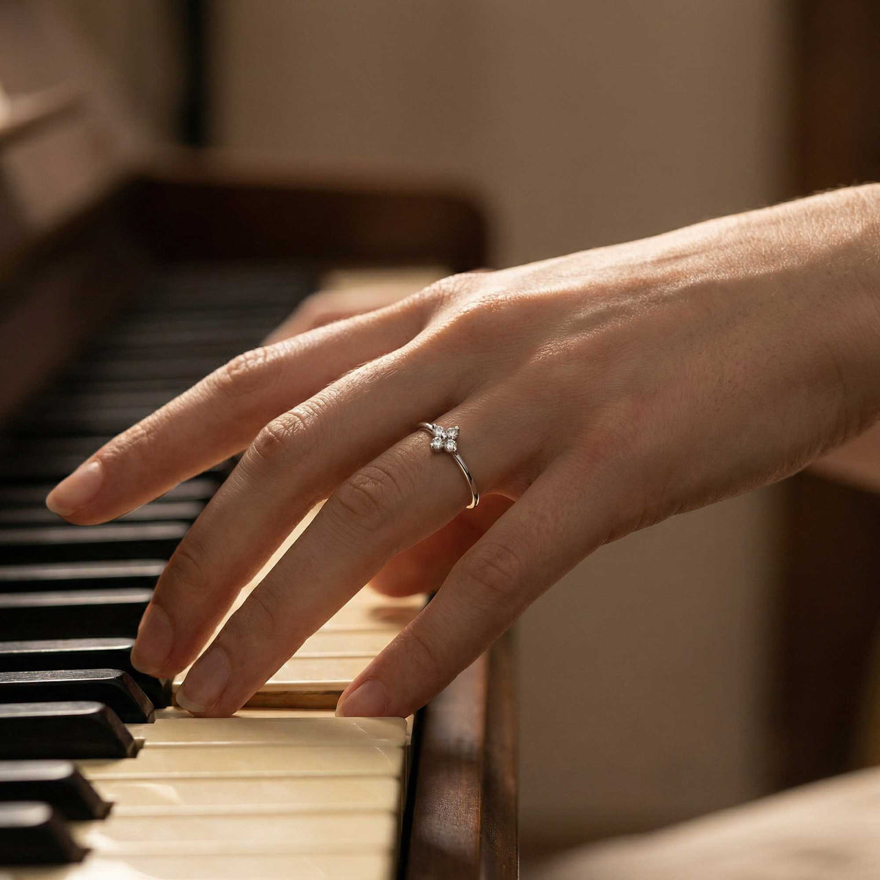 Kristall Blumen Ring