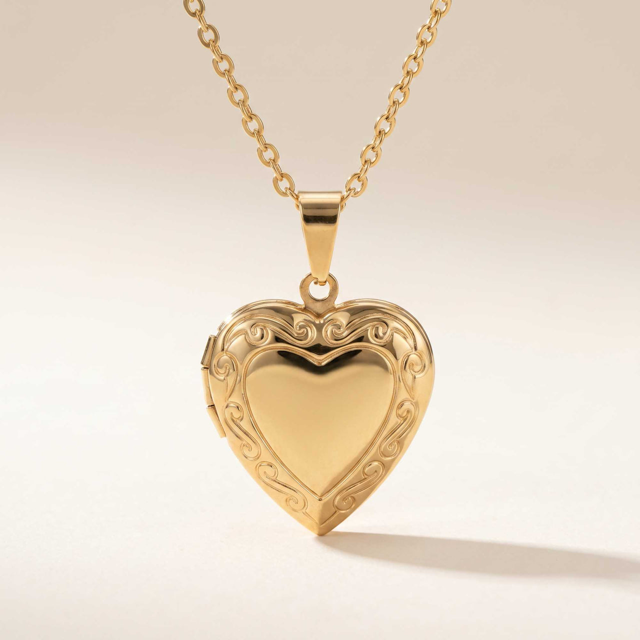 Scroll-Herz-Foto-Medaillon-Kette