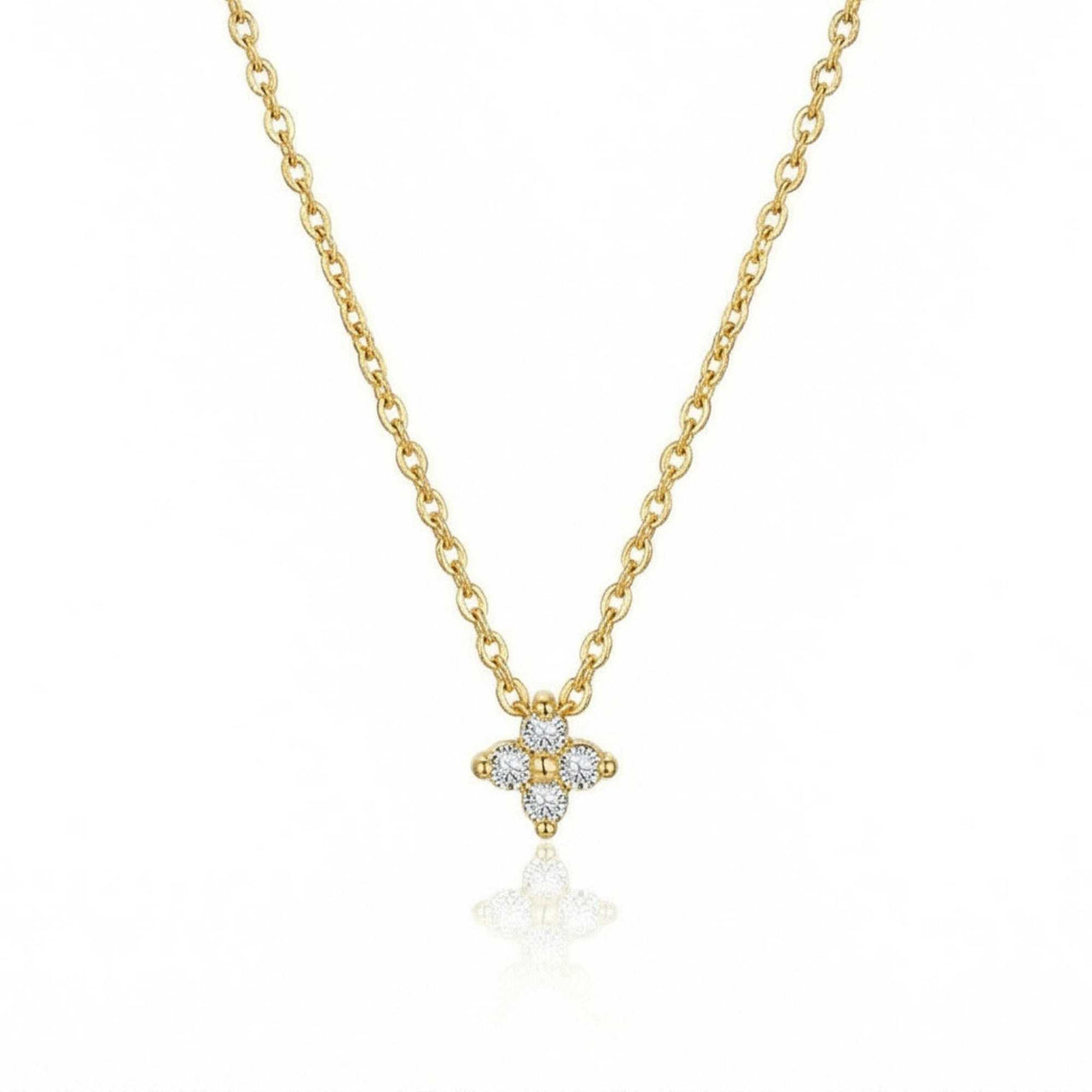 Kristall Blumen Anhänger Kette