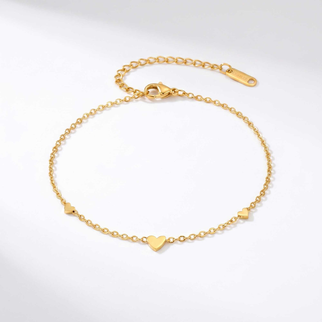 Fußkettchen Gold Herz-Station
