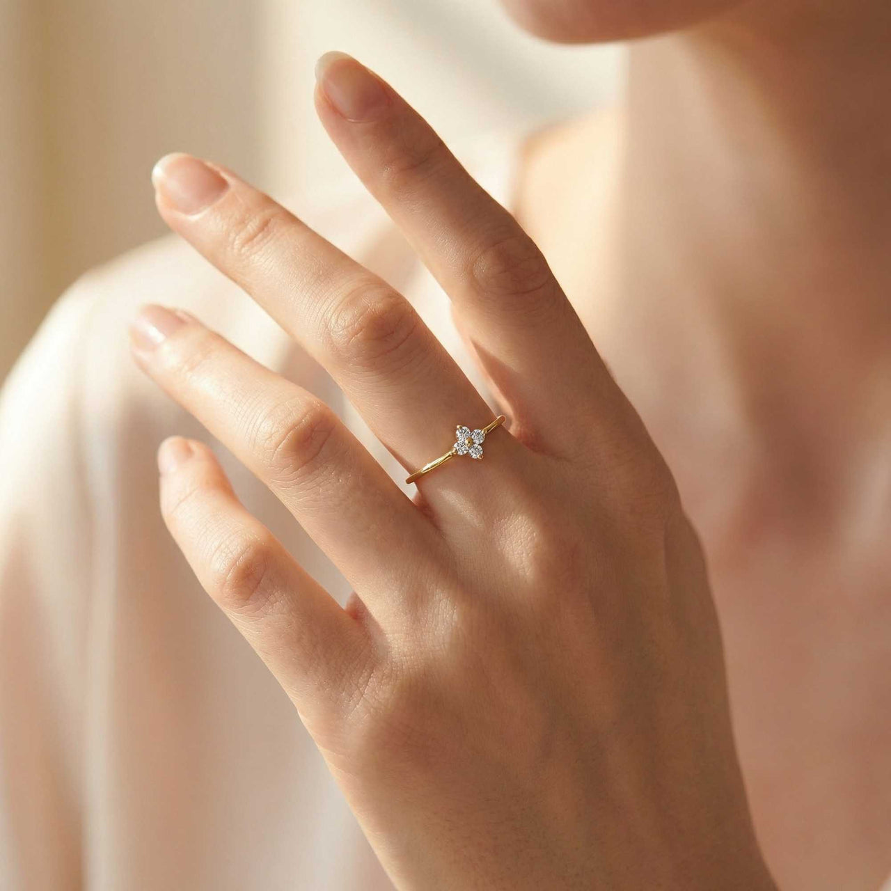 Kristall Blumen Ring