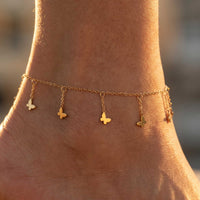 Thumbnail for Siena Fußkettchen Gold mit Schmetterlingen