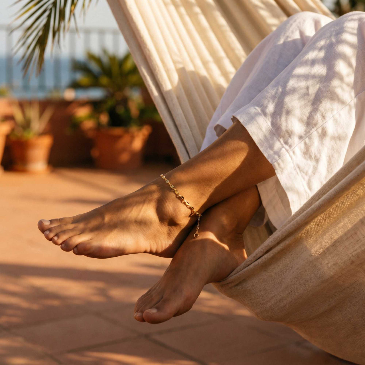 Riviera Fußkettchen Gold