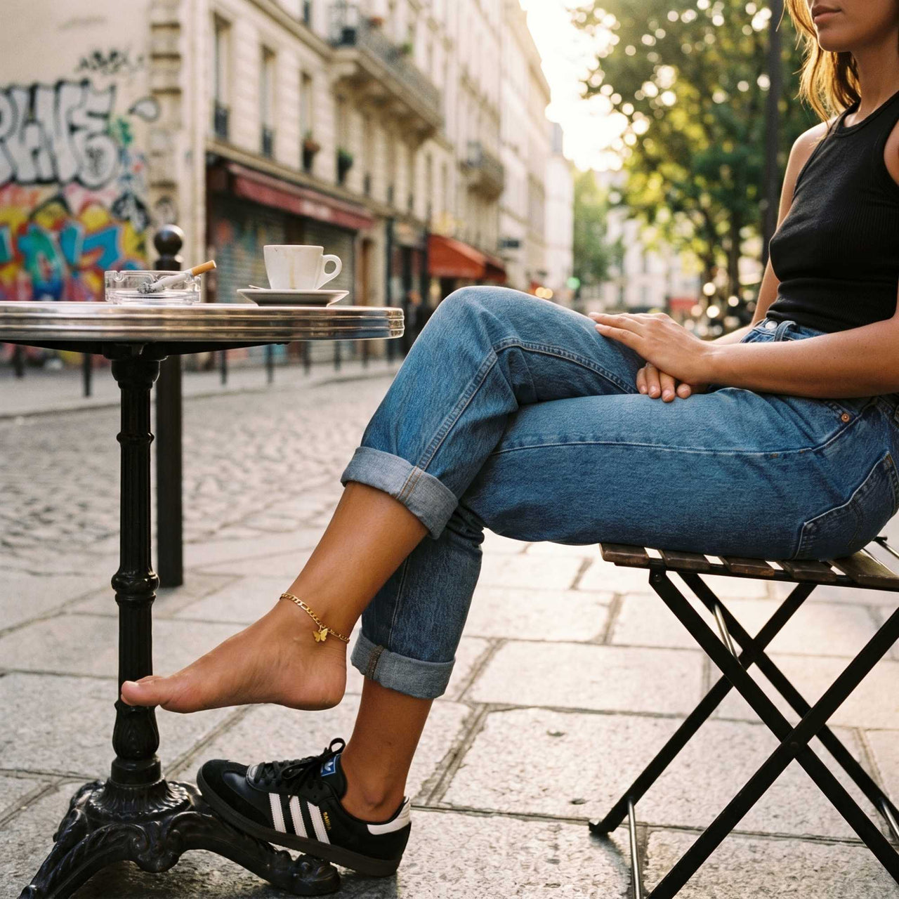 Figaro Fußkettchen Gold Schmetterling