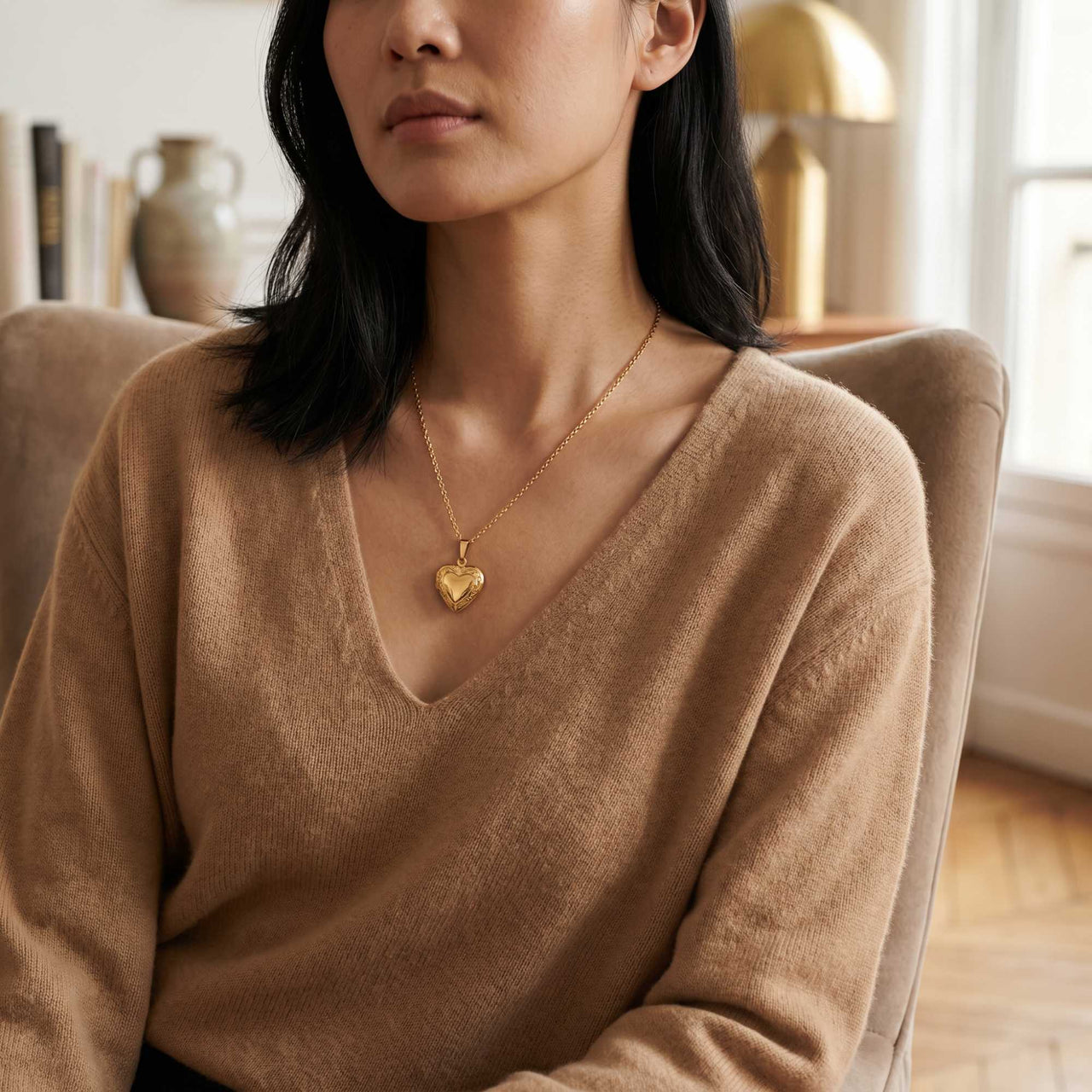 Scroll-Herz-Foto-Medaillon-Kette