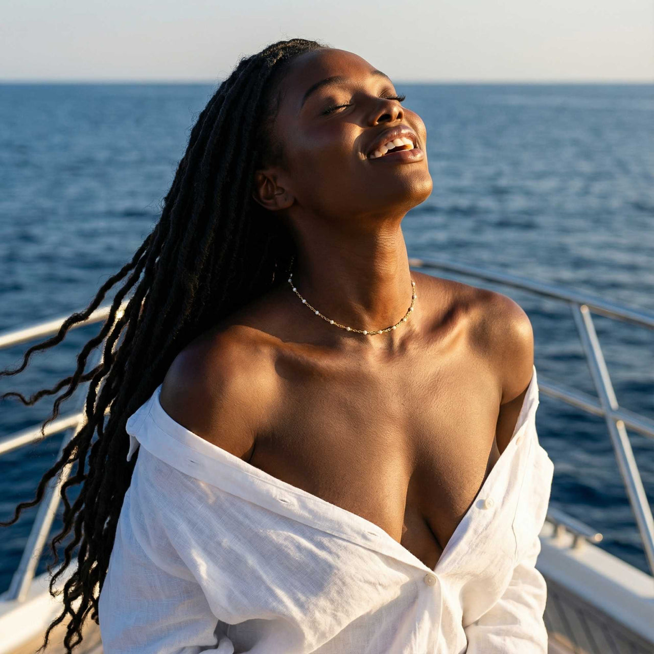 Weiße Perlen Choker