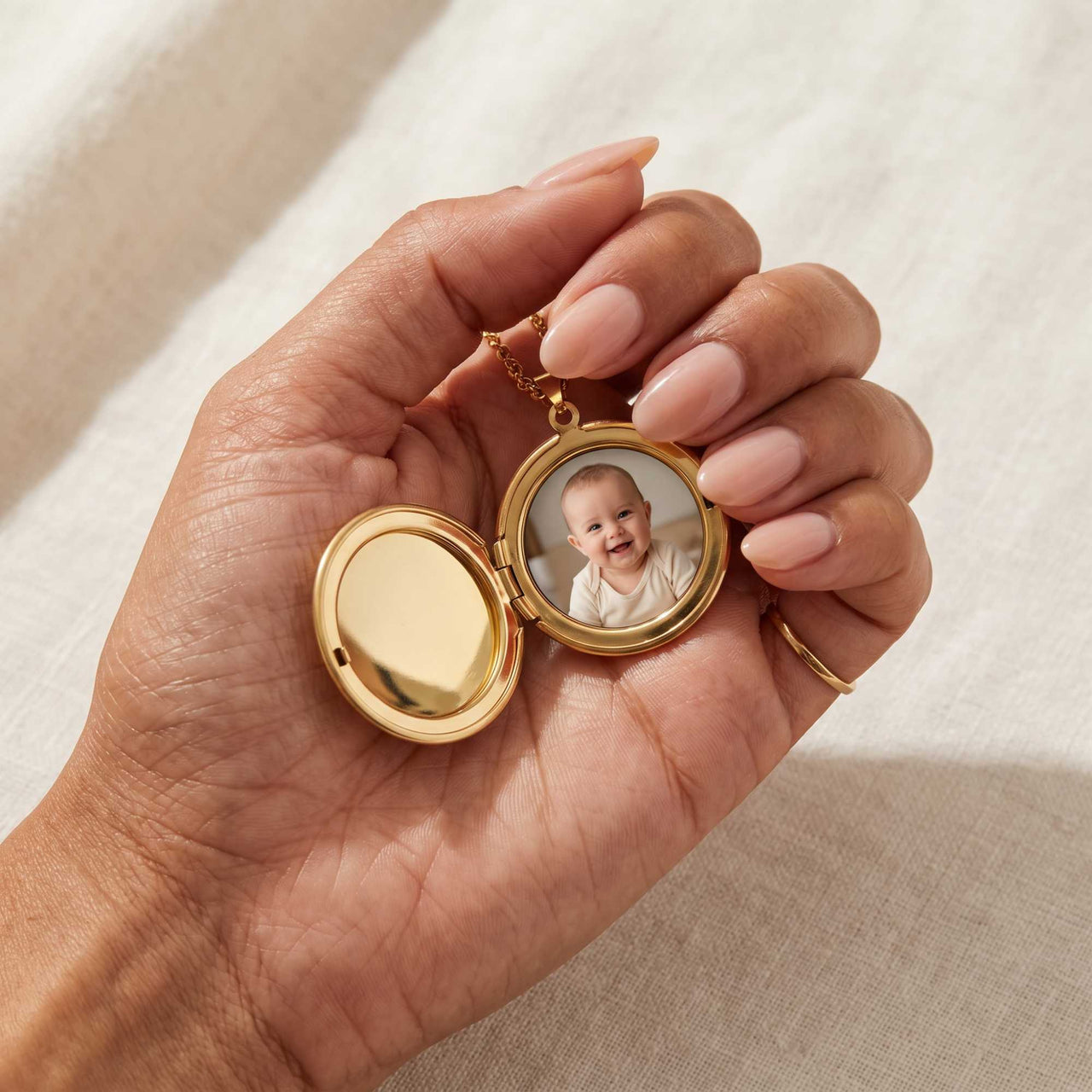 Blumen-Runde Foto-Medaillon-Kette