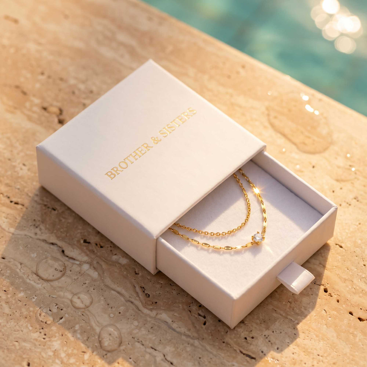 Amalfi Fußkettchen Gold Zweilagig