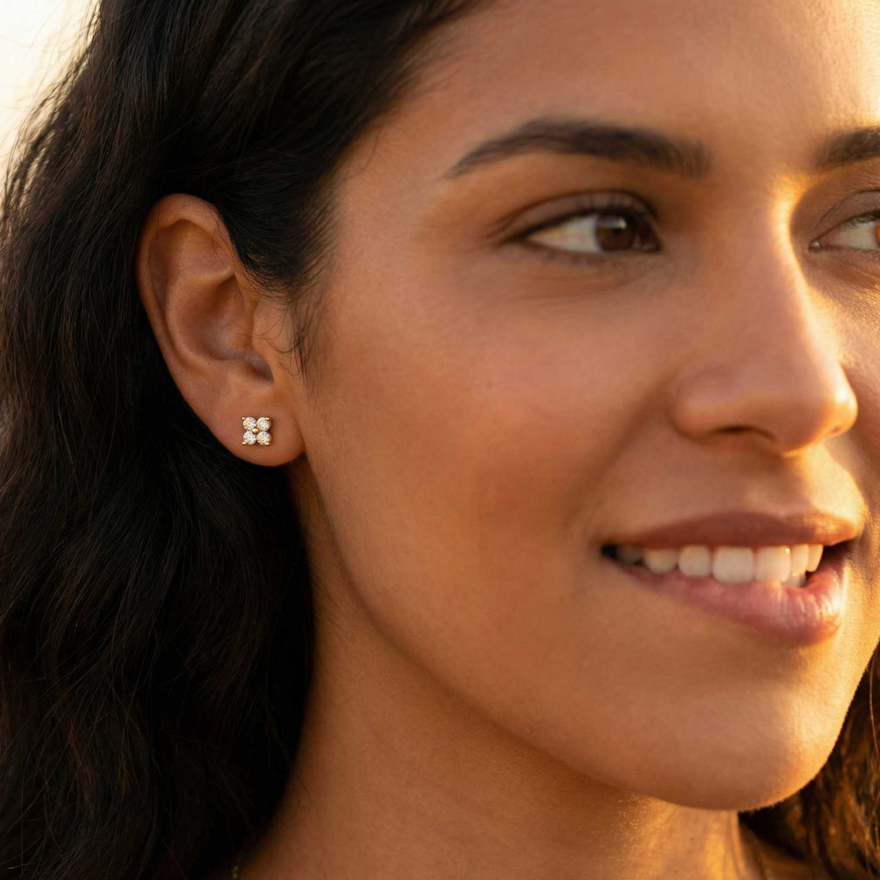 Kristall Blumen Ohrstecker