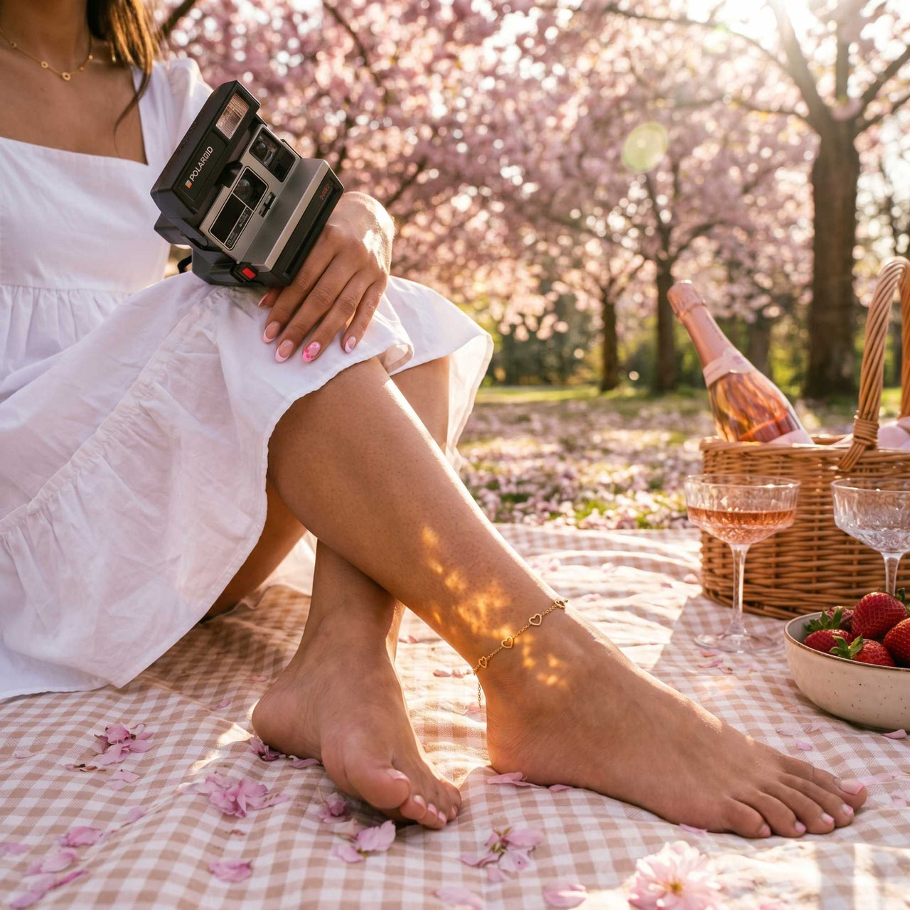 Fußkettchen Gold Offenes Herz