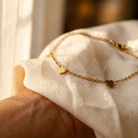 Thumbnail for Fußkettchen Gold Herz-Station