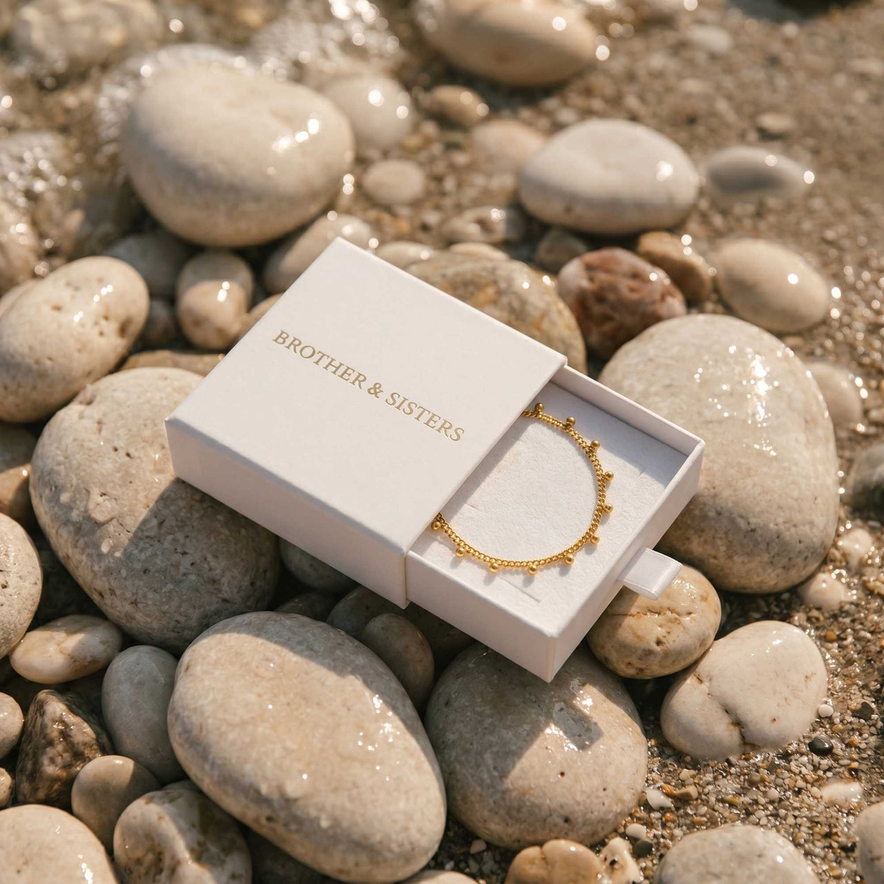 Positano Fußkettchen Gold mit Kügelchen