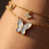 Thumbnail for Fußkettchen Gold Schmetterling Perlmutt