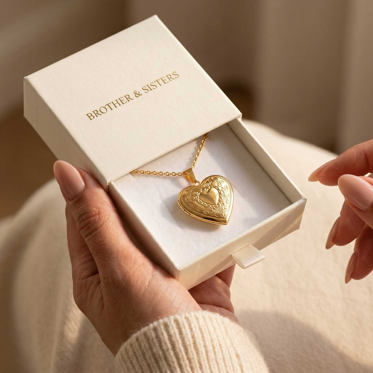 Blumen-Herz-Medaillon Halskette mit Foto