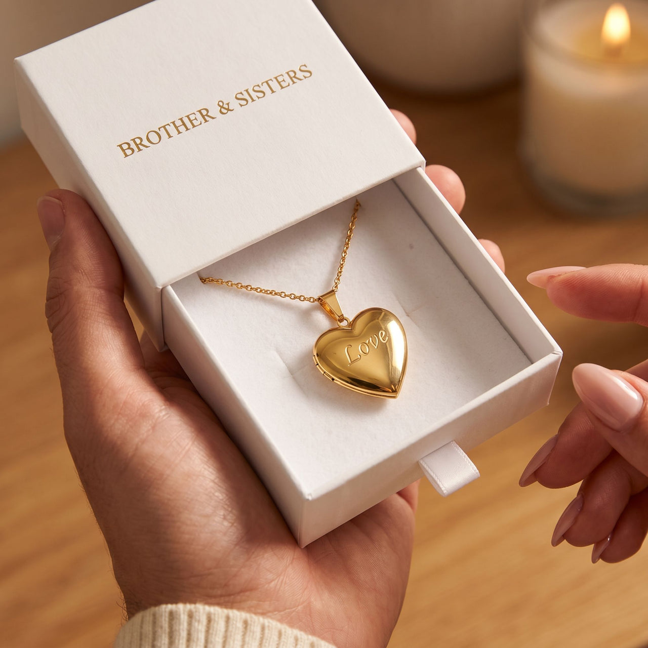 Love Herz-Medaillon Halskette mit Foto