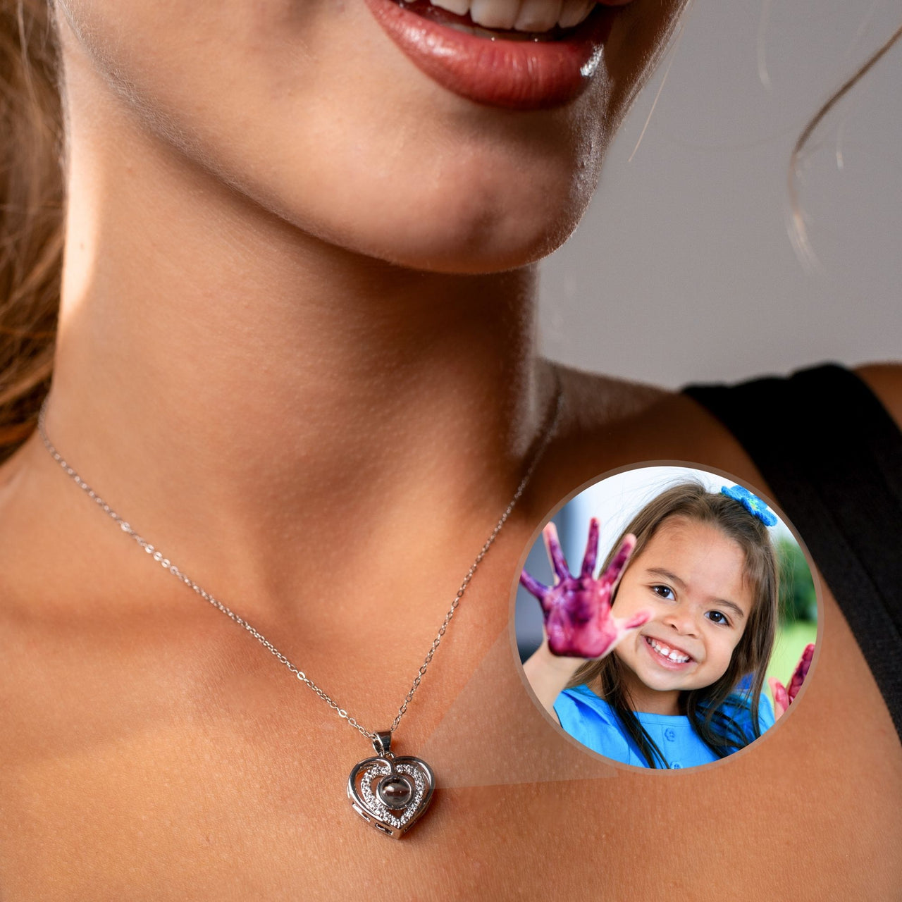 Hearts Photo Necklace