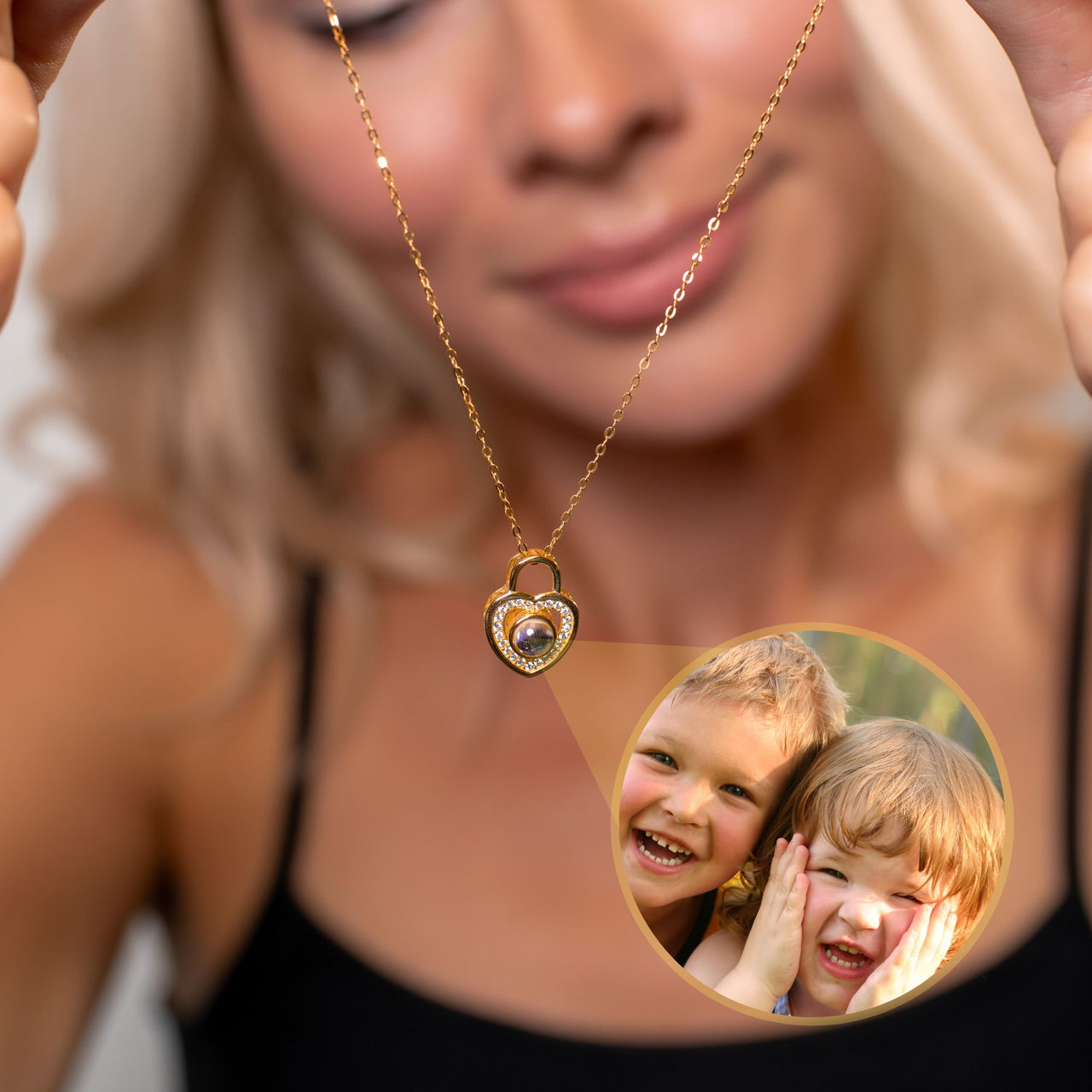 Padlock Photo Necklace