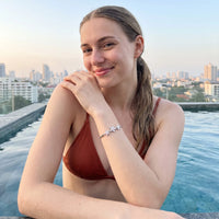 Thumbnail for Blumen armband — getragen am Wasser, Silber | SKU: 422177-white-gold-XS-S