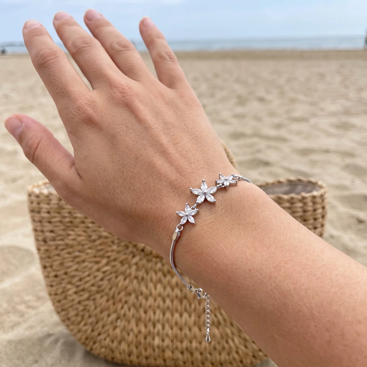 Armband damen — getragen, echte Größe, Silber | SKU: 422177-white-gold-XS-S
