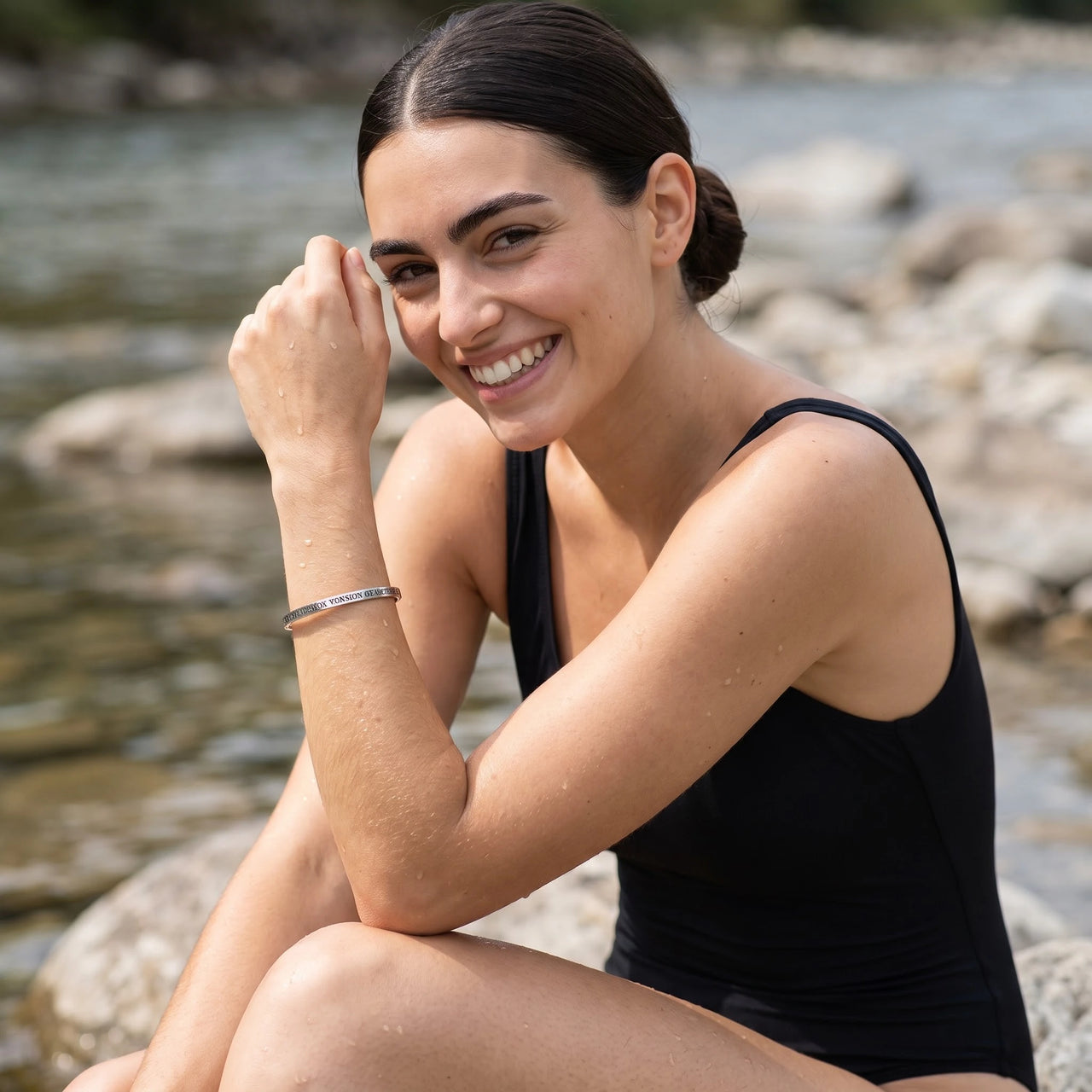 Spruch armband — getragen am Wasser, Silber | SKU: btuvoy-wg