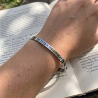 Thumbnail for Spruch armband — getragen, echte Größe, Silber | SKU: btuvoy-wg