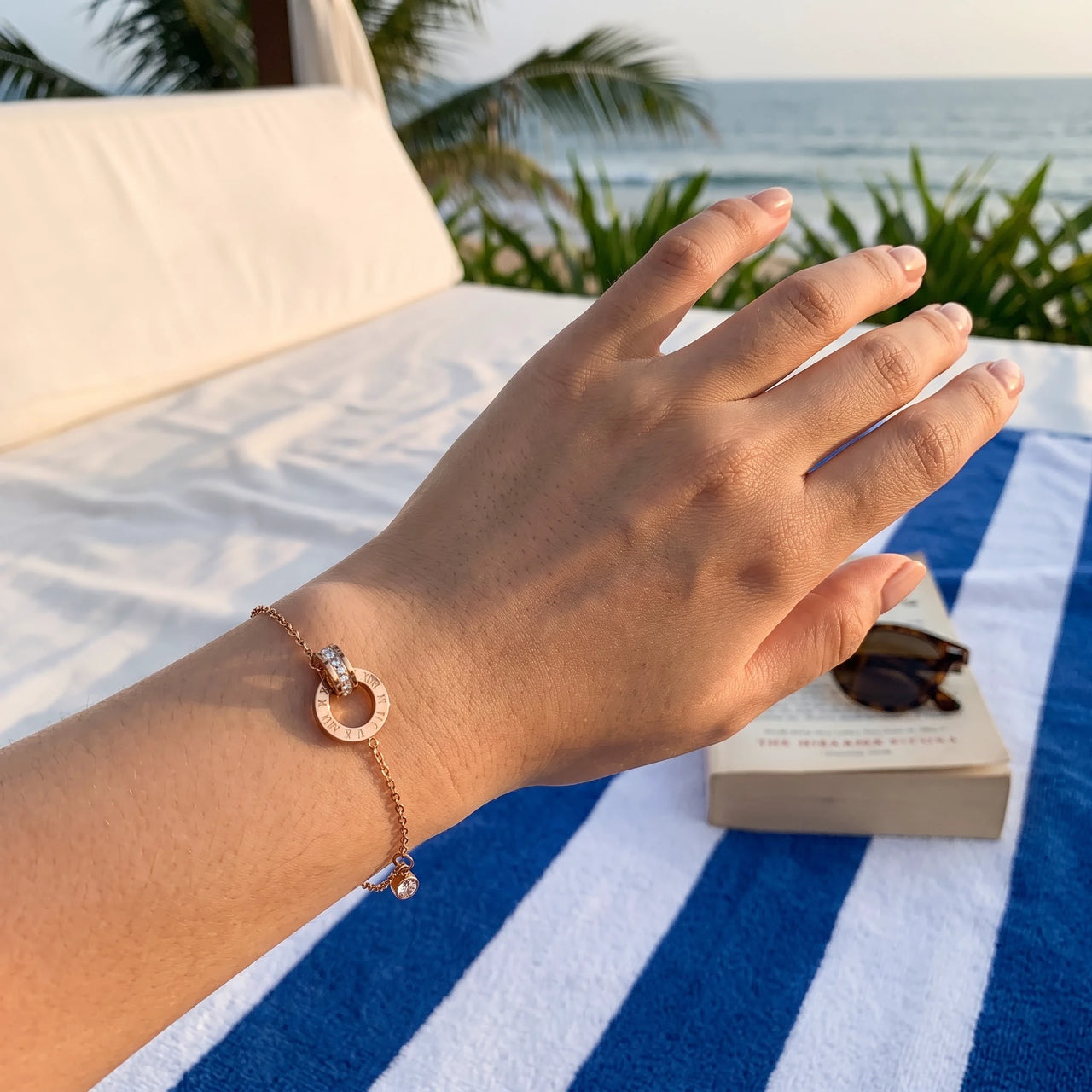 Armband edelstahl damen — getragen, echte Größe, Roségold | SKU: 25535338-rose-gold