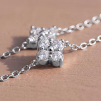 Thumbnail for Clover Charm Anklet in Silver close-up of the clover charm