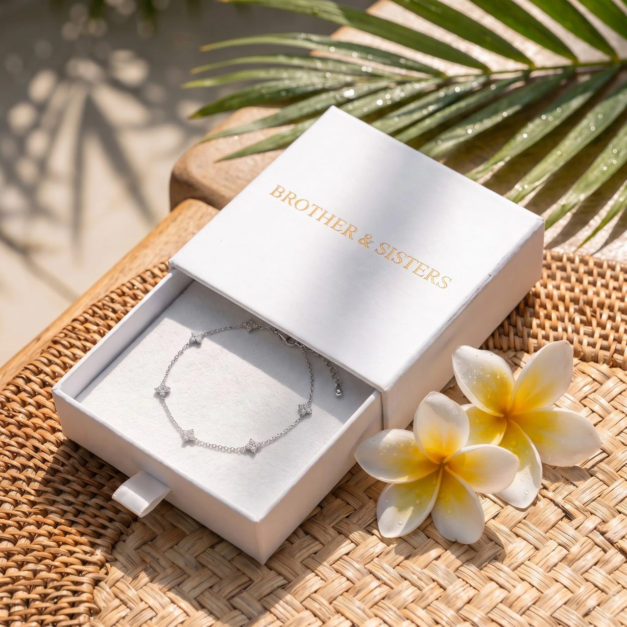 Clover Charm Anklet in Silver in its gift box