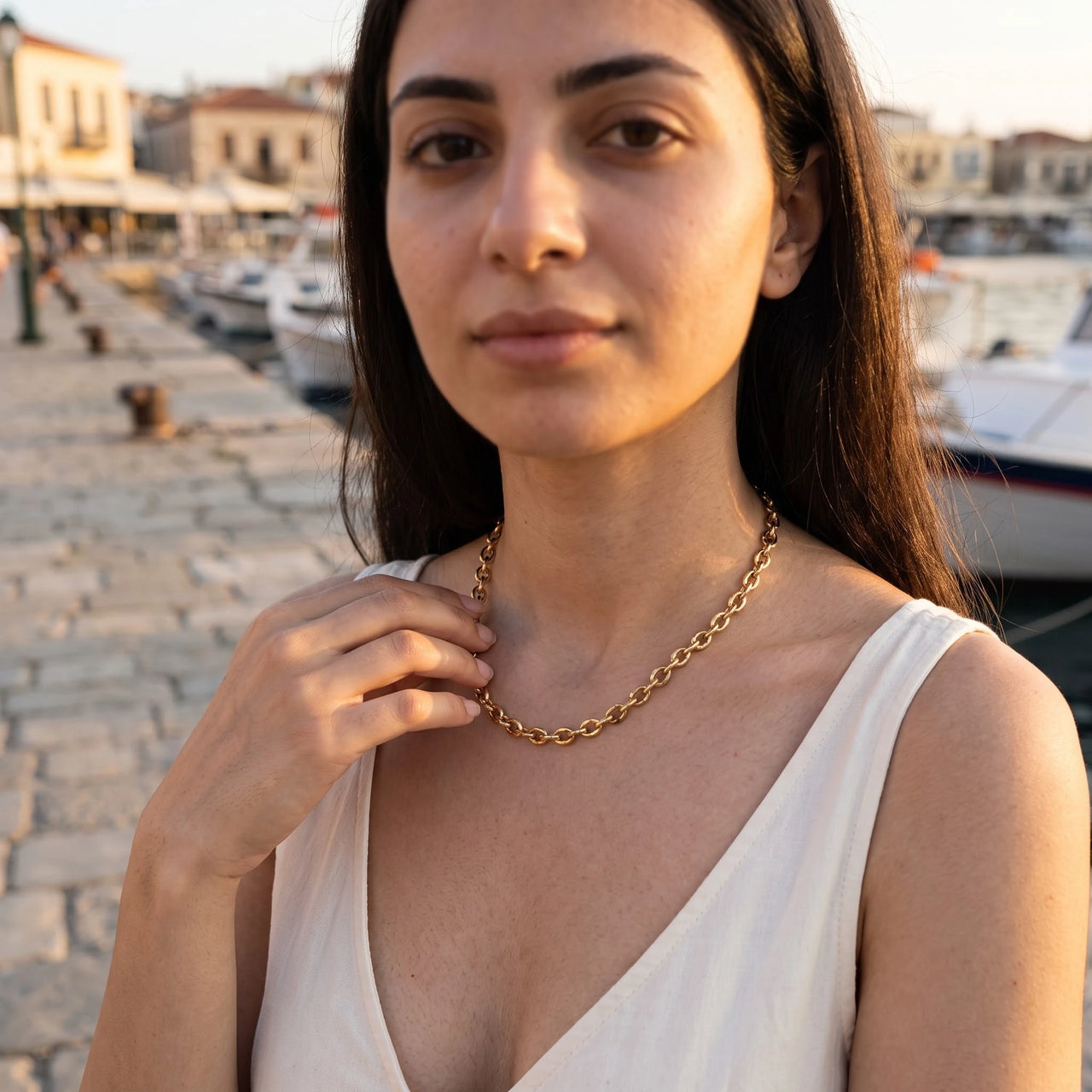 Kette damen — getragen im Alltag, Gold | SKU: lachaine