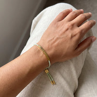Thumbnail for Armband grün — getragen, echte Größe, Gold | SKU: lanature-g