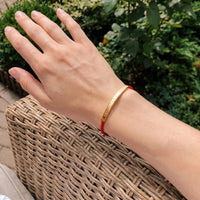 Thumbnail for Stoffarmband — getragen, echte Größe, Gold | SKU: lamour-g