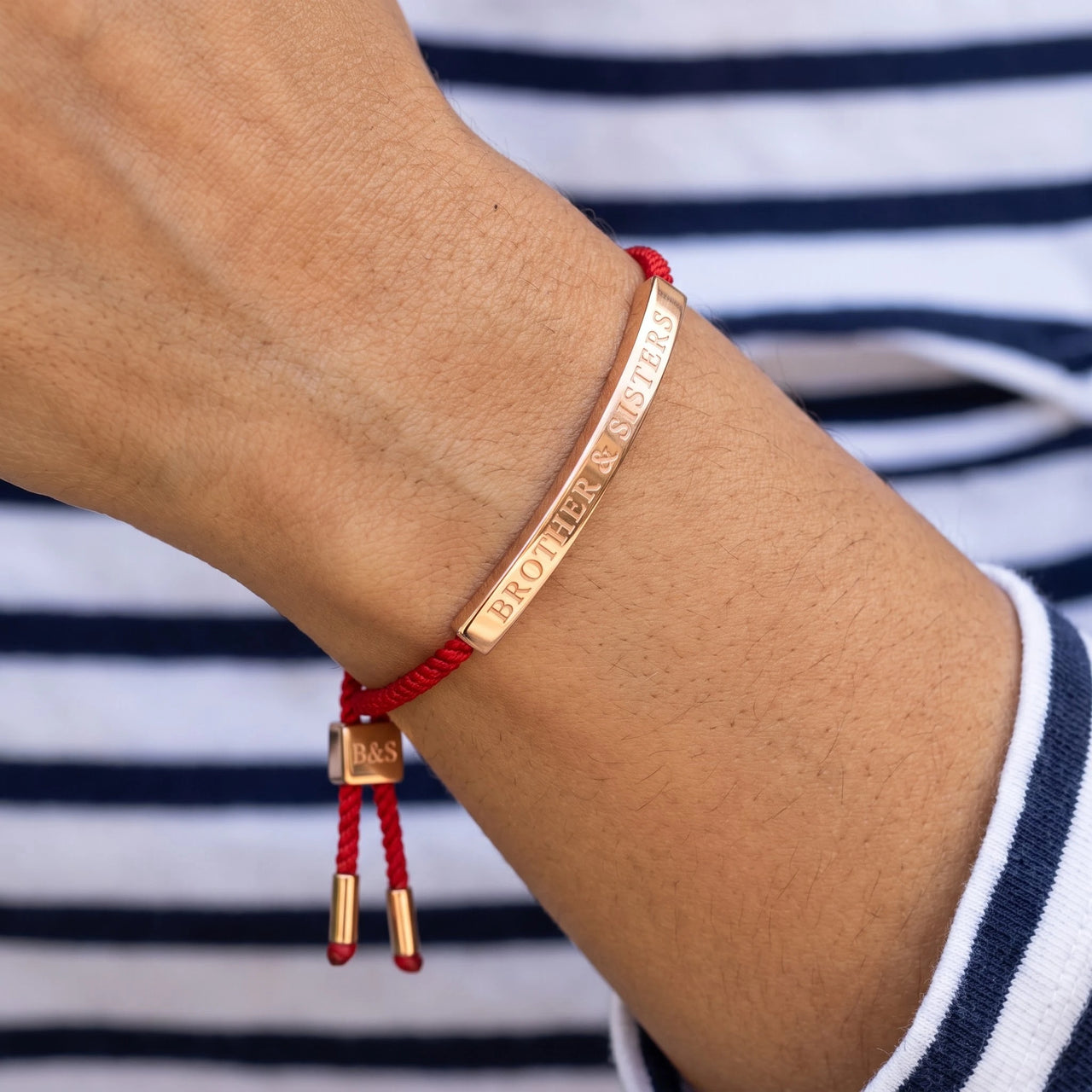 Geflochtenes armband — Nahaufnahme der Details, Roségold | SKU: lamour-rg