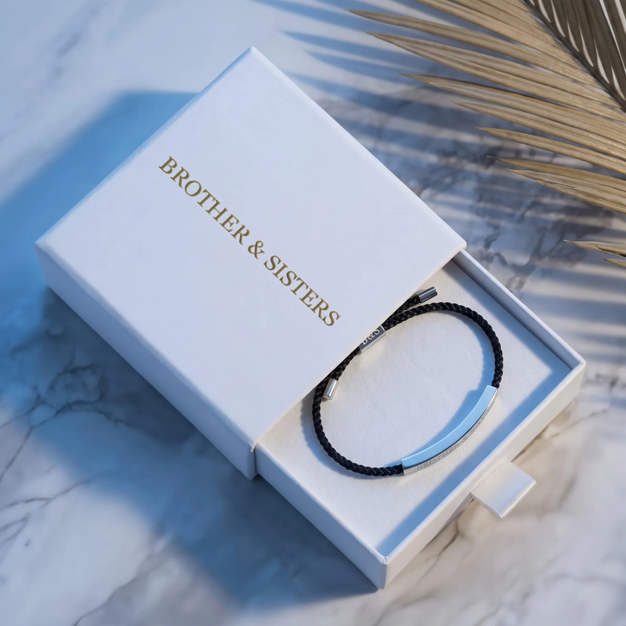 Armband schwarz — in der Geschenkbox, Silber | SKU: lecaviar-wg